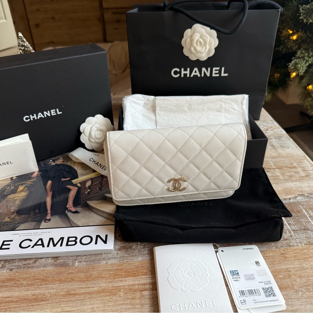 Chanel Caviar Leather Wallet on Chain on Sale!